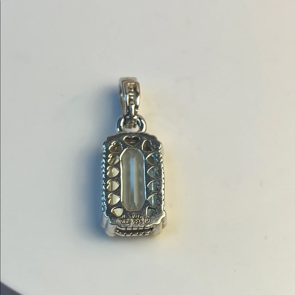 Judith Ripka JR TWO sterling silver and 18k gold and canary crystal pendant - Picture 7 of 14